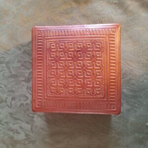 Uniquely detailed leather trinket/jewelery box with velvet lining